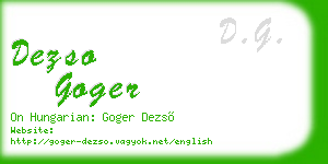 dezso goger business card